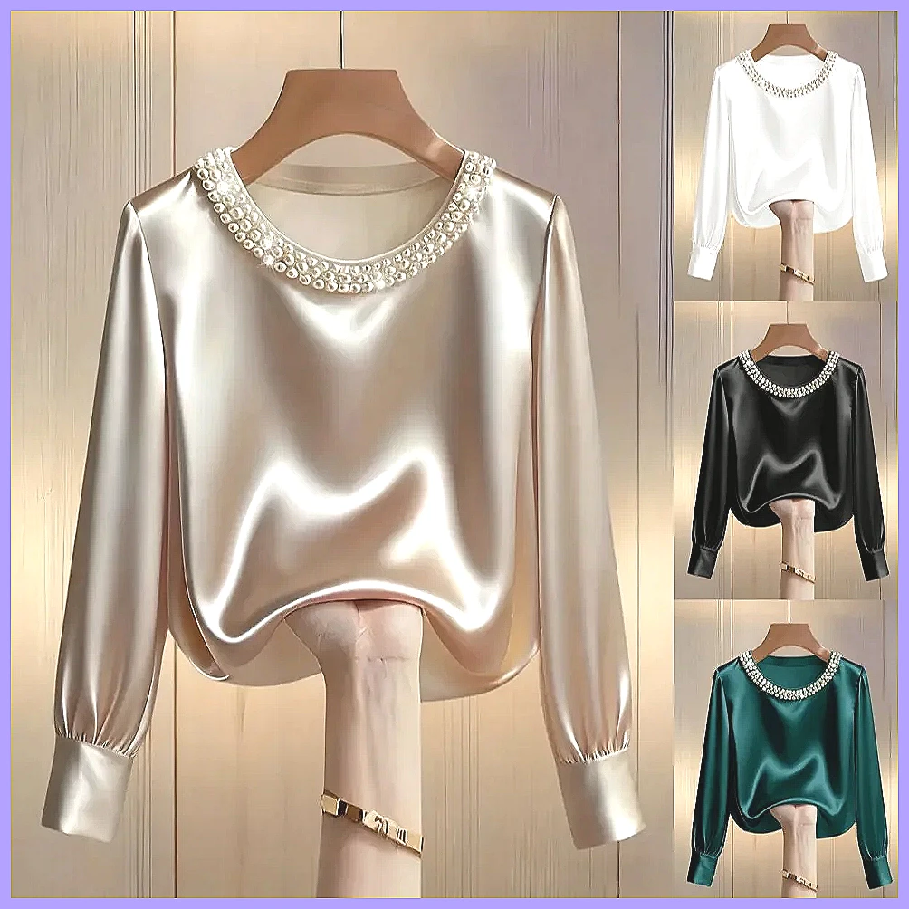 Chemisier élégant en satin per - Silk Blouse Button avis et prix