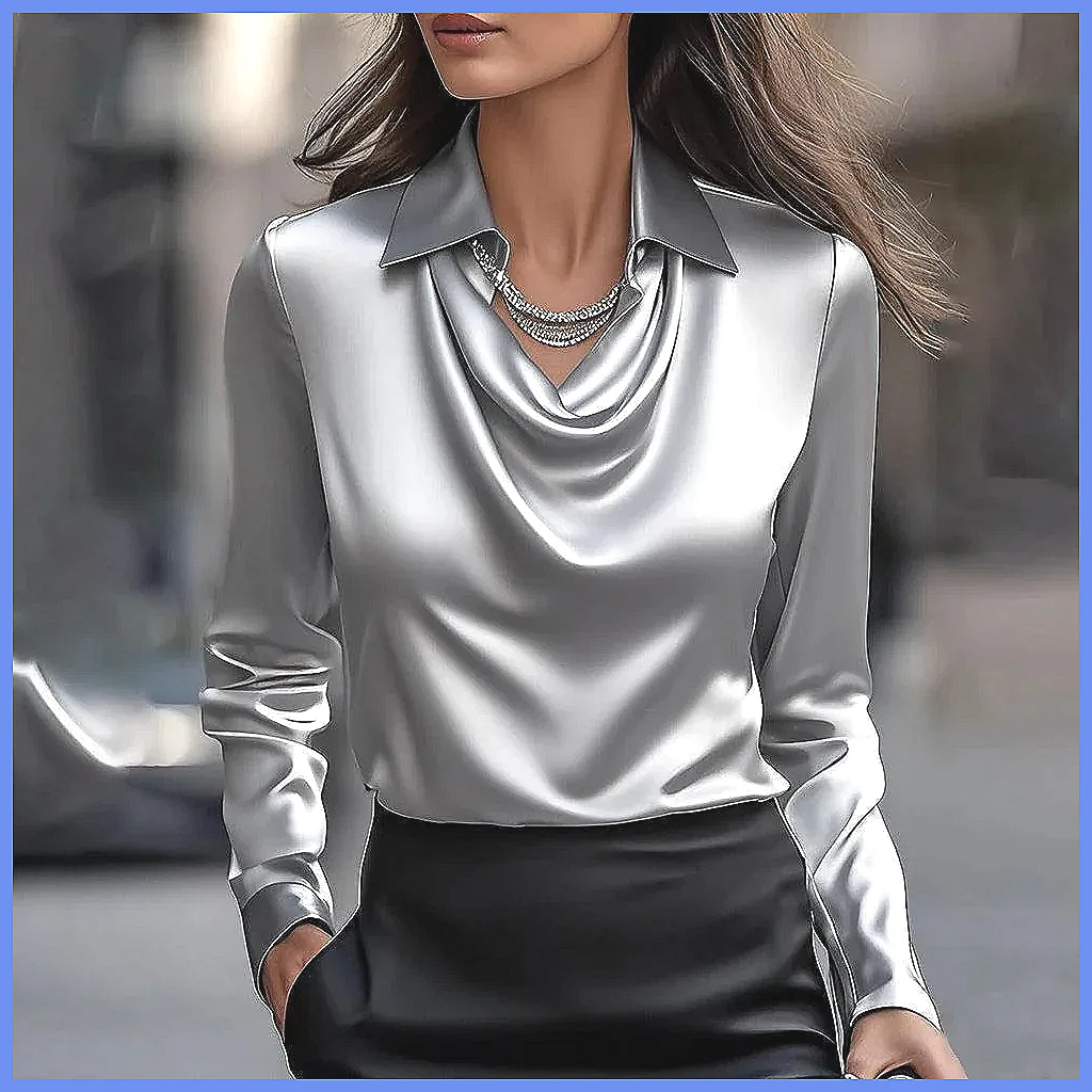 Chemisier Vintage en Satin pou - Silk Blouse Button avis et prix