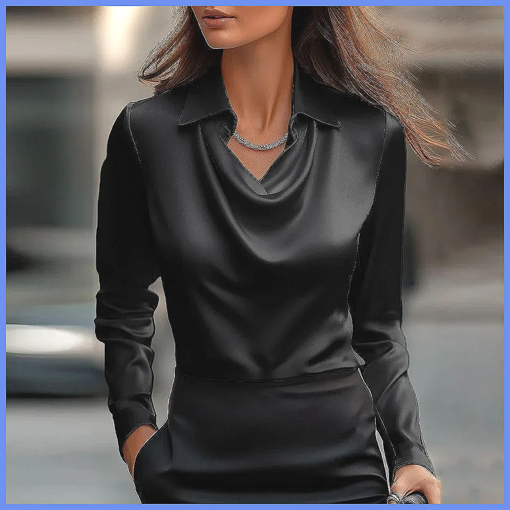 Chemisier Vintage en Satin pou - Silk Blouse Button avis et prix