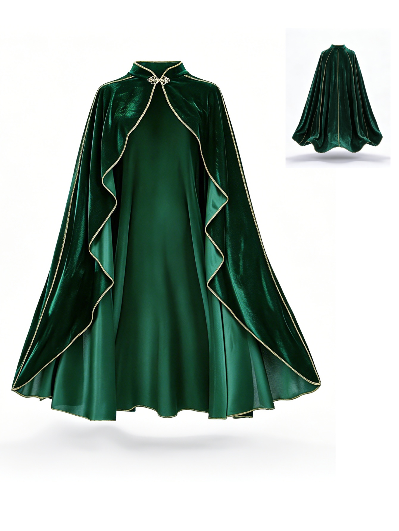 Cape vintage en velours vert p - Women'S Green Formal Wear avis et prix