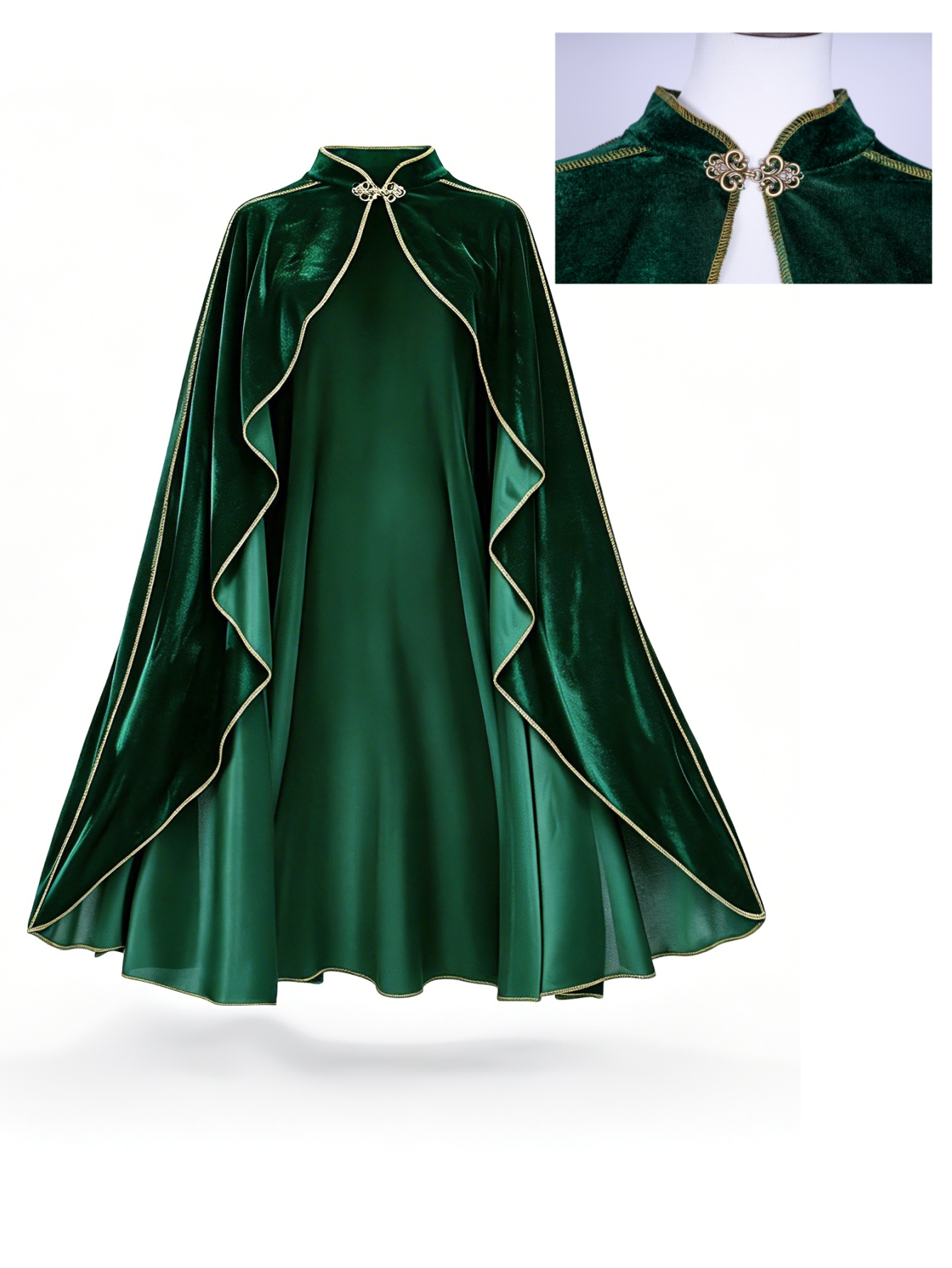 Cape vintage en velours vert p - Women'S Green Formal Wear avis et prix